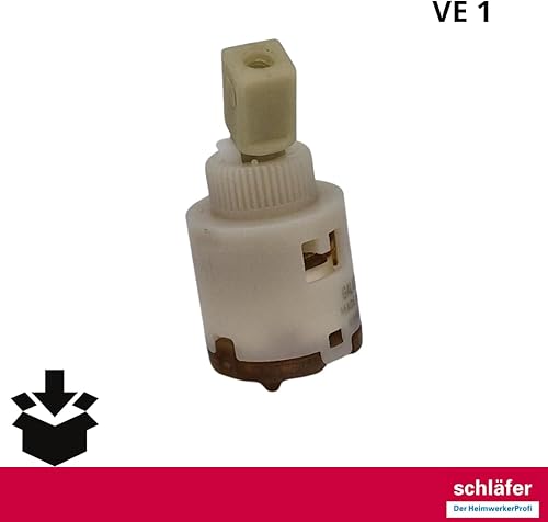 Schläfer 480020 | Cartuccia Miscelatore 25mm ? Ricambio Ceramico Bassa con 2 Piedini e Leva in Plastica per Rubinetti Monocomando Cucina, Bagno, Doccia, Bidet, Vasca - Honorern