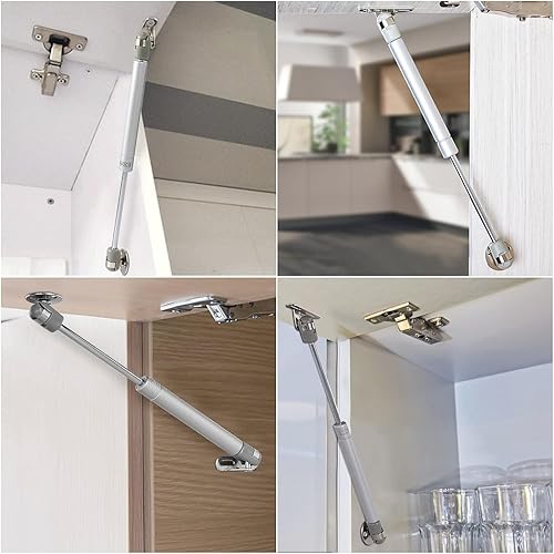 2 Pezzi Molla a Gas, 120N Pistoni per Ante Cucina, Pistone a Gas per Ante, Martinetto Pneumatico per Mobili, Ammortizzatori per Cerniera di Mobili da Cucina, Argento - Honorern