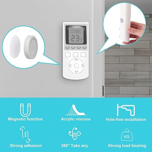 6 Pezzi Supporto Magnetico per Telecomando, Porta Telecomandi da Parete, Organizer per Telecomandi, Porta Telecomando da Muro Per TV Telecomando Presa di Ricarica - Honorern