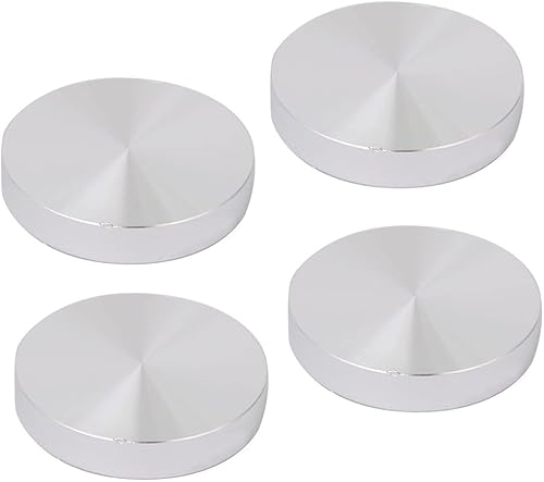 M8 Filo Alluminio Disco Ferramenta, 4pz 50mm Dia 10mm Spessore Alluminio Cerchio Disco per Vetro Tavolo, Argento Tono - Honorern