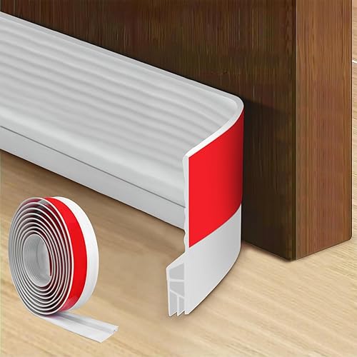 Yeelan Nastro sigillante autoadesivo, 4 m, paraspifferi per porte e finestre, autoadesivo, con tripla guarnizione, per porta, vento e antigelo, colore: bianco - Honorern