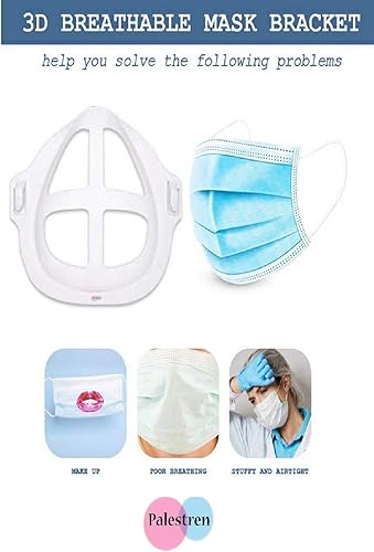 5 staffe per viso 3D per maschera – Telaio di supporto interno in plastica per una respirazione confortevole, lavabile, riutilizzabile - Honorern