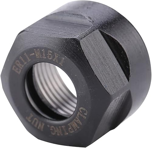 Dado di bloccaggio, 42 CrMo Solid Functional ER11 Chuck Holder, per ingegnere per apparecchiature di comunicazione per montaggio navale per elettricista(Nero, M15*1 ER11A) - Honorern