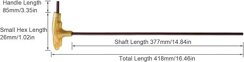 Chiavi a Brugola Con Impugnatura a T, 6mm x 377mm Extra Lunga Chiavi Esagonali a T Cacciaviti a T, Chiave a Brugola Allen Con Manico a T per Riparazioni Auto E Biciclette - Honorern