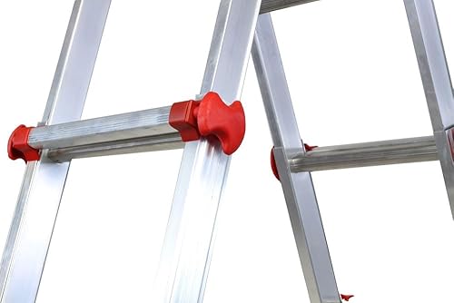 SVELT, Scala telescopica multiposizione in alluminio, SCALISSIMA LIGHT 8+8, Made in Italy. Portata Max 100KG. Peso 8,5 KG. - Honorern