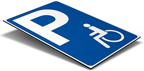 Cartello 'Parcheggio per disabili' in alluminio / Dibond 200 x 300 mm - 3 mm di spessore - Honorern