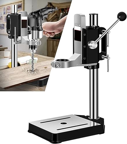 Supporto a Colonna per Trapano, Trapano a Colonna Banco Professionale, Supporto per Trapano A Colonna con Morsa, Base Monoforo in Lega di Alluminio - Honorern