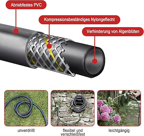 Tubo per la pulizia dei tubi, 15 m, per idropulitrici ad alta pressione, set di tubi da 180 bar, tubo di scarico con ugelli rigidi e rotanti - Honorern