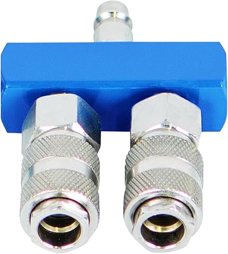 Scheppach pressione aria Attacchi rapidi di set, 2 Vie, 1 pezzi, blu/argento, 7906100722 - Honorern