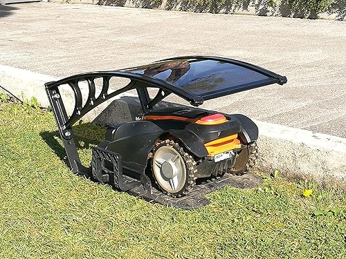 Garage copristazione universale in policarbonato per riparo di robot rasaerba a ricarica frontale o posteriore - modello 'FUMÉ' con protezione anti-UV (BIG) - Honorern