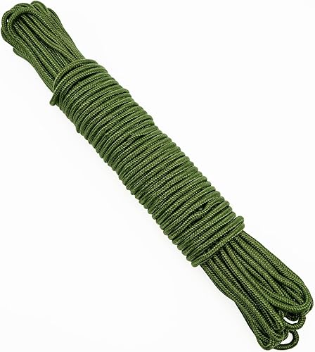 KINGLAKE Corda di nylon verde spessa 6 mm, corda di nylon intrecciata da 30 m, corda di trazione multifunzionale da appendere per campeggio, imballaggio e impacchettamento, corda antivento per tende - Honorern