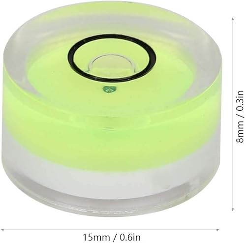 Mini Livelle a Bolla d'aria, 5pcs Livello Rotondo Bolla di Spirito Piccola a Bolla d'aria Circolare Piccola Livella a Bolla d'aria per Macchina Fotografica, Camper e Roulotte, Livella a Bottone - Honorern