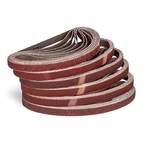 48 nastri abrasivi in tessuto / 13 x 457 mm / 8 x grana 40-60 - 80-120 - 180-240 / per levigatrice Powerlime, carta vetrata, set di nastri abrasivi - Honorern