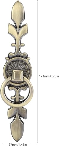 2 Pezzi Maniglie per Mobili Vintage, Retrò Pomelli per Cassetti Ad Anello in Lega di Zinco per Ante di Armadietti Domestici(Bronzo) - Honorern