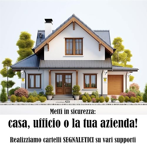Cartello Segnaletico in alluminio spessore 3mm (PF BOND) - AREA SOTTOPOSTA A VIDEOSORVEGLIANZA PER RAGIONI DI SICUREZZA- 20x30cm (1pz, 20x30 cm) - Honorern