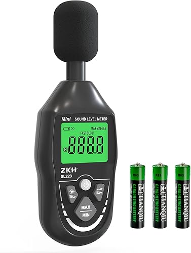 Fonometro, 30-130dB(A) Misuratore di decibel, display LCD, 30-8KHz, risoluzione 0,1dB, precisione ±1,5 dB, funzione Max/Min/Hold, Casa, fabbrica, vicini rumorosi - Honorern