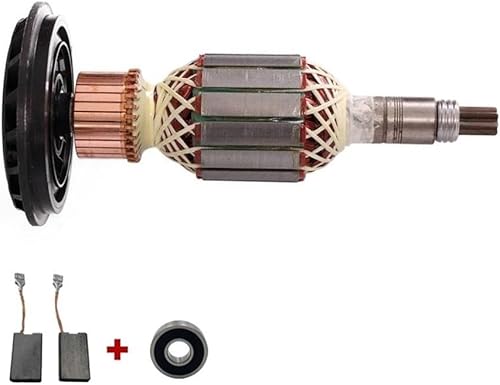 Pezzi di ricambio dell'ancora del rotore dell'armatura per martello demolitore per Bosch GBH11DE GSH11E, lunghezza 208mm, include l'ancora del rotore, la spazzola di carbonio, il cuscinetto - Honorern