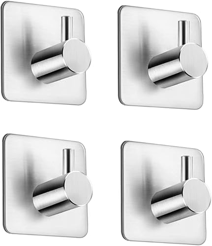 Ganci autoadesivi 4 pezzi ganci adesivi in acciaio inox SUS304 ganci da parete autoadesivi per bagno cucina toilette ufficio - Honorern