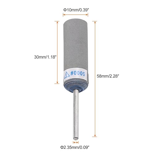 5pz Rotoli di Carta Vetrata Abrasiva 5000 Grana 2,35mm Gambo Levigatura Tamburi Manicotti Testa Macinazione Cilindro per Lavorazione Legno Vetro Lucidatura Metalli - Honorern