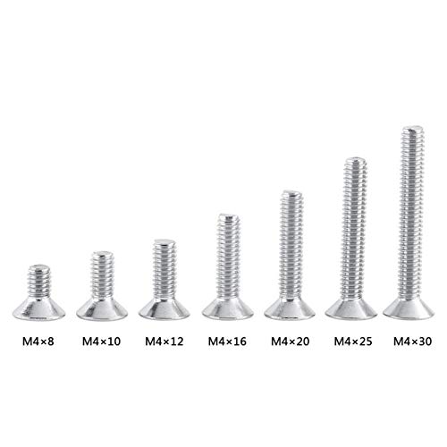 50 viti a testa tonda in acciaio inox 304, M4 x 8,10, 12, 16, 20, 25,30 mm (M4 × 10) - Honorern
