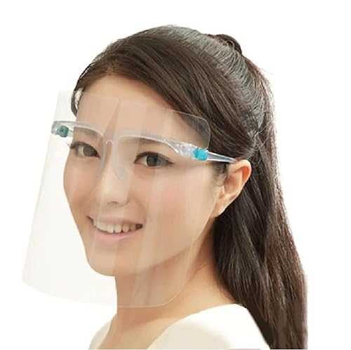 SB Components Visiera protettiva integrale in plastica, regolabile, trasparente, resistente per prevenire saliva, fumi di olio, lenti anti-appannamento per attività quotidiane e lavoro (10 pezzi) - Honorern