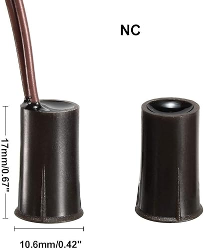 10pcs RC-33 Cablato ad incasso Cancello di Sicurezza Sensore di Contatto Finestra Interruttore di Contatto Magnetico,Marrone，N/C Interruttore Magnetico, Home Alarm Systemd - Honorern