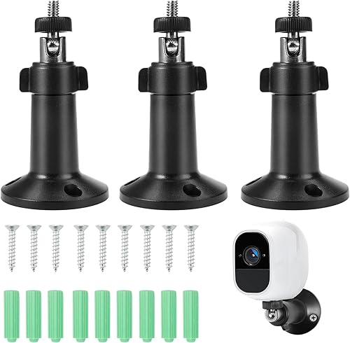 3 Pezzi Staffa Parete Telecamera 360 Gradi, Staffa Telecamera, Supporto Telecamera, Supporto Telecamera Regolabile, Staffa da Soffitto Regolabile per Telecamera, per Interno Esterno, Generico - Honorern