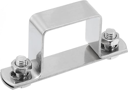 QUARKZMAN Forma U Connettore Staffa, 40mm x 40mm 304 Inossidabile Acciaio Inossidabile Acciaio Barra Sicurezza Supporto Staffe Supporto Montante Canale, 1pz - Honorern