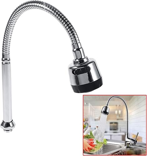 Tubo del rubinetto del lavandino, 1x beccuccio girevole dell'acciaio inossidabile dell'acciaio inossidabile 304 Accessori per tubi del rubinetto del lavandino della cucina Collegamento della maniglia - Honorern