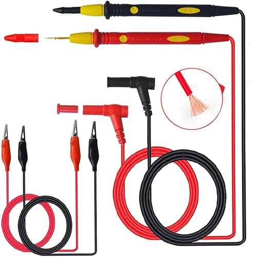 Kit linea di test multimetro multifunzione 1000V 20A, strumento sonda multimetro con clip a coccodrillo, testa a banana, utilizzato per test di laboratorio, test elettrico (2 pezzi). - Honorern