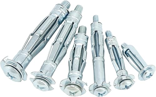 Confezione da 68 tasselli metallici con cavità, M8/M11/M13, tasselli con cavità in acciaio zincato per carichi da leggeri a medio-pesanti - Honorern