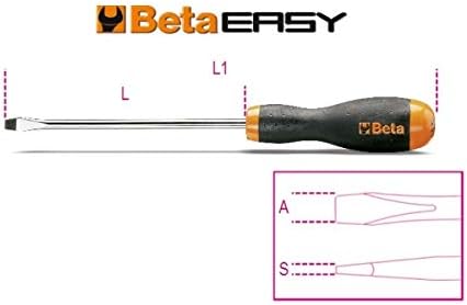Beta 1201 6,5X150 Giravite per viti a testa con intaglio cromati punta nera - Honorern