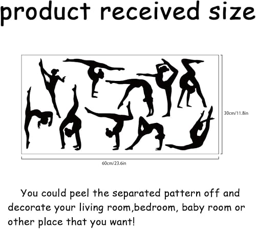 SUPERDANT Adesivi Muro Ginnastica Adesivo da Parete Ragazze Decorazioni da Parete Adesivi Murali In Vinile con Postura Ginnica Decorazioni Murali per Camera Da Letto Soggiorno Asilo Nido - Honorern