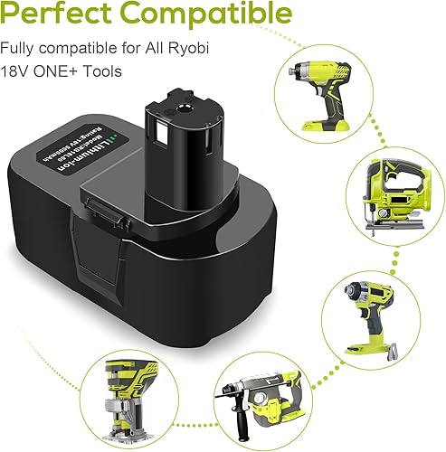 ASUNCELL Batteria agli ioni di litio da 18 V 5,0 Ah per Ryobi One +, batteria agli ioni di litio per Ryobi BPL-1815 BPL-1820G BPL1820 BPL18151 P102 P103 P104 P105 P106 P107 P108 - Honorern