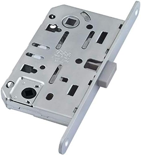 Serratura MAGNETICA per vano porta WC interno - chiusura magnetica - piastra CROMATA con estremità arrotondate - Honorern