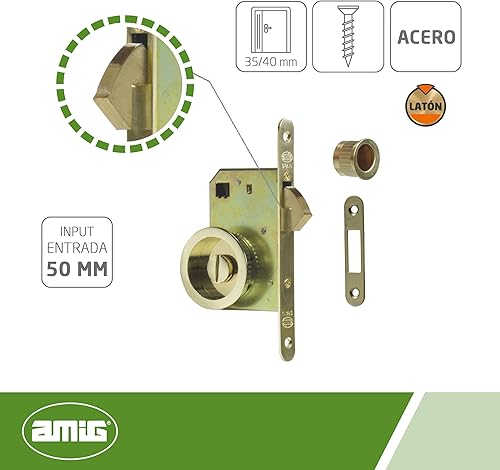 AMIG 1617570 – Serratura Kit Mod.611 – 50 cromato opaco - Honorern