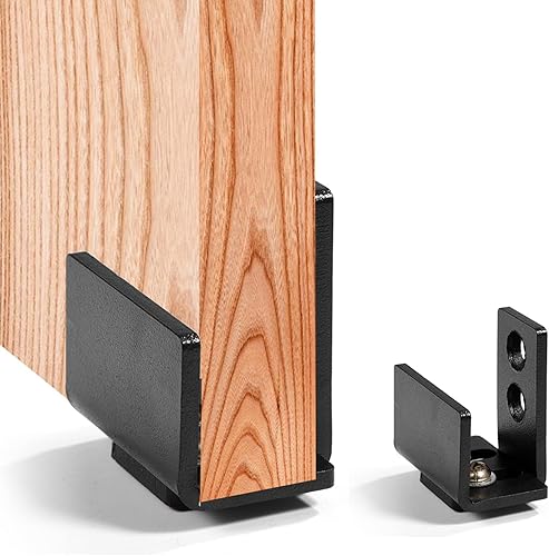 Guida Pavimento per Porte Scorrevoli in Acciaio al Carbonio Nero, Fissaggio al Muro con Viti in Acciaio al Carbonio Nero - Honorern