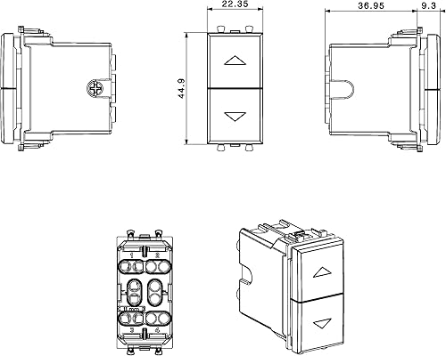 COMMUTATORE 1P 10AX 3 POSIZIONI TEKLA 1MODULO TEKLA 44501 - Honorern