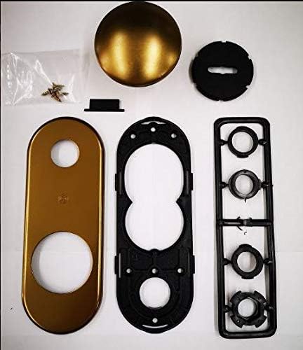 KIT RIVA SECUREMME PLACCA+POMOLO DIAMETRO 65 mm. IN ALLUMINIO BRONZATO F4 SINGOLA PER PORTA BLINDATA Q8 FORO DOPPIA MAPPA PZ 1 - Honorern