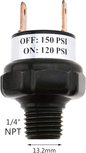 Pressostato 120-150PSI Pressostato Aria Montaggio Serbatoio Filettatura 1/4 NPT - Honorern