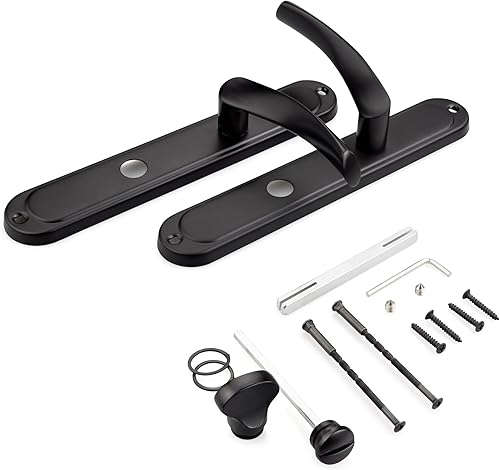 VERAMET® Set di maniglie per porta, set di maniglie per porte della stanza, porta dell'ufficio, a forma di L, maniglie nere (BB – 72 mm), maniglie per porte interne, set da 72 mm - Honorern