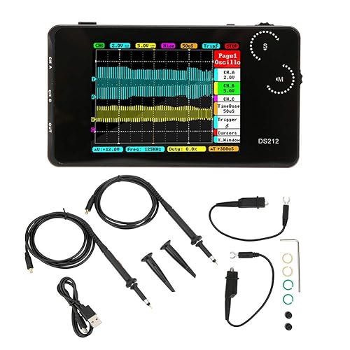 Mini oscilloscopio DS212 Oscilloscopio a memoria digitale portatile Oscilloscopio tascabile a 2 canali con interfaccia USB per riparazioni di ingegneria elettronica - Honorern