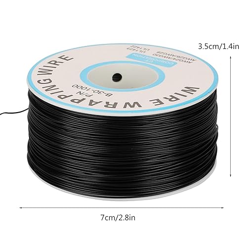 Filo a Trefoli in Rame, Cavo Alto, Awg 30 0,25 Mm Resistente Alla Temperatura Filo Elettrico in Rame Stagnato 0,25 Mm, Calibro Conduttore 30 AWG Trefoli di Filo di Rame Stagnato Singolo(blu)(Nero) - Honorern