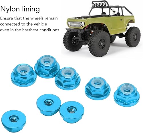 Dado Anti-allentamento 1/24 M2, Dadi esagonali autobloccanti Rivestiti in Nylon 8 Pezzi per Fai da Te Blu - Honorern