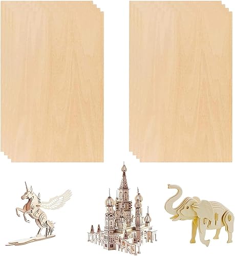 Fogli di compensato, 12 pezzi 100 x 200 x 1,5 mm fogli di legno di balsa, fogli sottili di tiglio, fogli di compensato per aereo fai da te, nave, lavorazione del legno, modello, arti e mestieri - Honorern