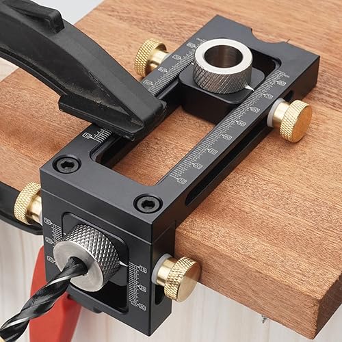 Kit di guida per trapano 6/8/10/15mm,CEIEVER Guida di Perforazione 4 in 1 Guida Localizzatore Jig con Clip di Posizionamento Alluminio 6061 Dima Per Fori a Tasca Per la lavorazione del legno e DIY (4) - Honorern