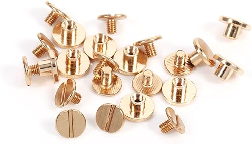 10 Set 5mm Rivetti Pelle Bottoni, Vite Nail cap Rivetti per Artigianato Cuoio DIY Rivetti Pelle Mestiere Riparazione Decorazione - Honorern