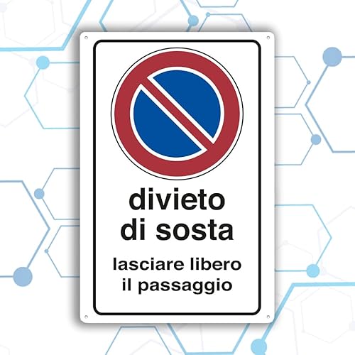 cartello divieto di sosta lasciare libero il passaggio in pvc 30cm x 20cm– Cartello autoadesivo| Sign, Schild | Impermeabili Lavabili, locali commerciali, cancelli, garage - Honorern