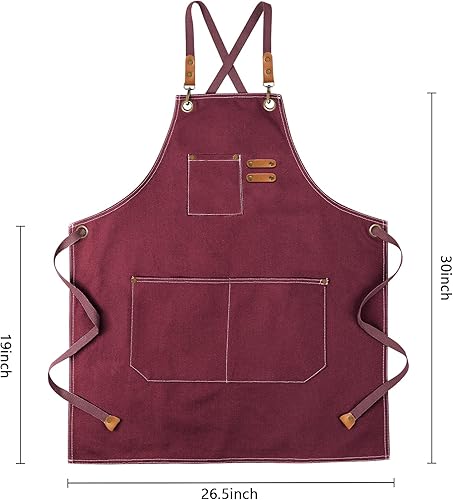 Newthinking Grembiule in tela da uomo, resistente, con tasche, impermeabile, resistente all'usura, per giardino, officina e garage - Honorern