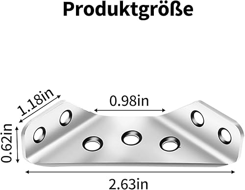 20 connettori angolari universali per mobili in acciaio inox, connettori angolari per legno, angolo universale in acciaio inox, per legno, con viti, per scaffali, armadi, tavoli, sedie - Honorern